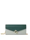 Fendi Ff Diamonds Continental Wallet On Chain Accessories In Green