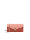 Fendi Ff Diamonds Continental Wallet On Chain Accessories In Pink