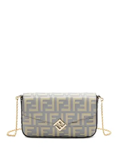 Fendi Ff Diamonds Cross Body Bag In Green