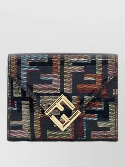 Fendi Ff Diamonds Fabric Wallet Foldover Flap