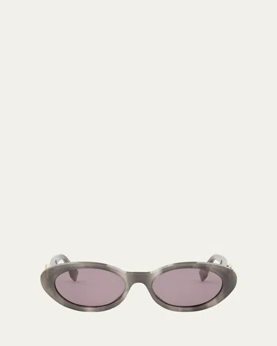 Fendi Ff Diamonds Fe40140u Sunglasses In Grey/violet