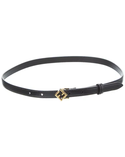 Fendi Ff Diamonds Leather Belt In Black