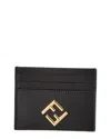 FENDI FENDI FF DIAMONDS LEATHER CARD HOLDER