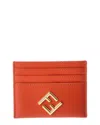 Fendi `ff Diamonds` Card Case In Orange