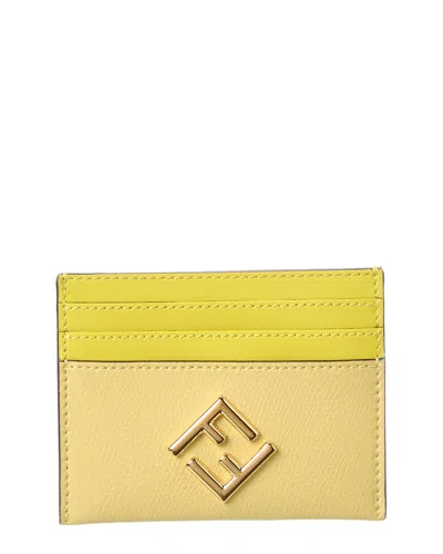 Fendi Ff Diamonds Card Case In Yellow