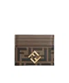 Fendi Ff Diamonds Card Holder In Green