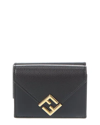 Fendi Ff Diamonds Leather Wallet In Pink