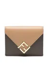 Fendi Women Ff Diamonds Leather Wallet In Brown