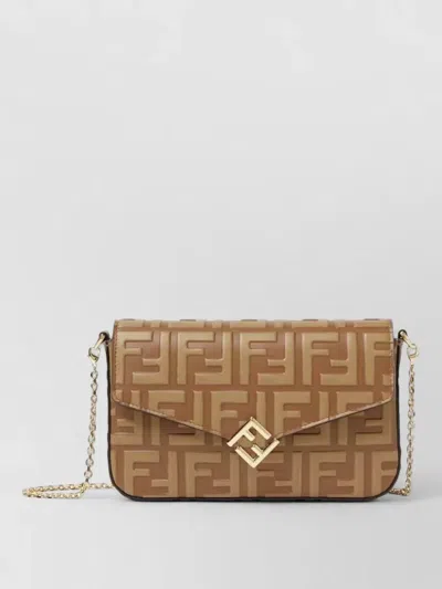 Fendi Ff Diamonds Leather Wallet Chain Bag