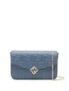 Fendi Ff Diamonds Leather Wallet On Chain