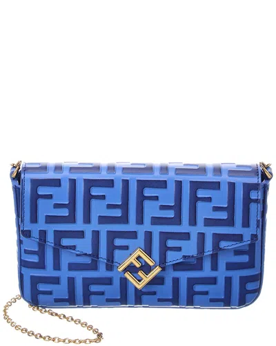 Fendi Ff Diamonds Leather Wallet On Chain