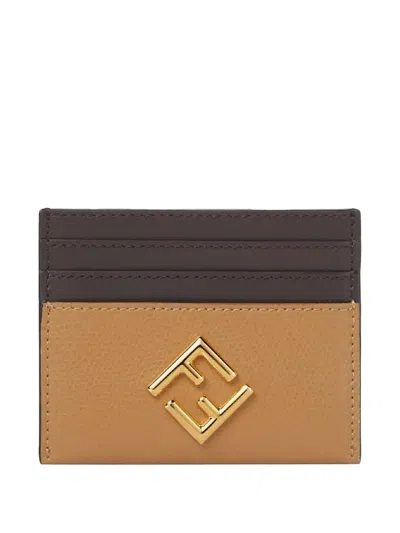 Fendi Ff Diamonds Logo-plaque Card Wallet In Multi