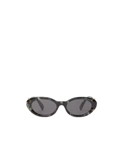 Fendi Ff Diamonds Matcha Green Havana Acetate Sunglasses In Blue