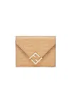 Fendi Ff Diamonds Medium Three-fold Wallet In Nude