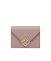 Fendi Ff Diamonds Medium Three-fold Wallet In Pink