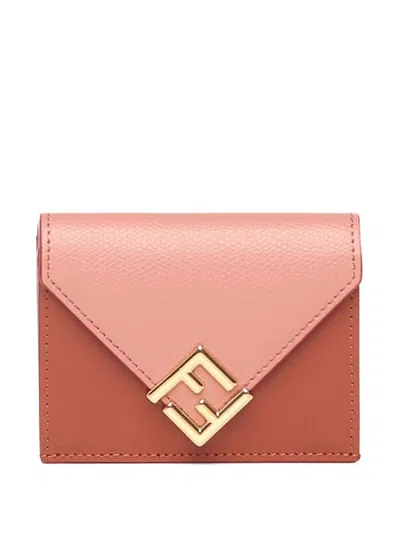 Fendi Ff Diamonds Medium Tri-fold Wallet Accessories In Brown