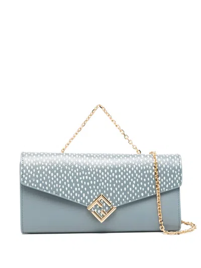 Fendi Ff Diamonds Mottled Logo Mini Bag In Blue