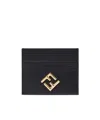Fendi Ff Diamonds Open Top Card Case In Black