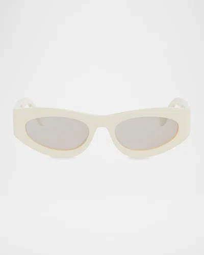 FENDI FF DIAMONDS OVAL ACETATE SUNGLASSES