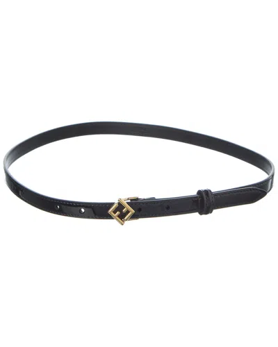 Fendi Ff Diamonds Patent Belt In Black