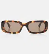 Fendi Ff Diamonds Rectangular Sunglasses In Purple