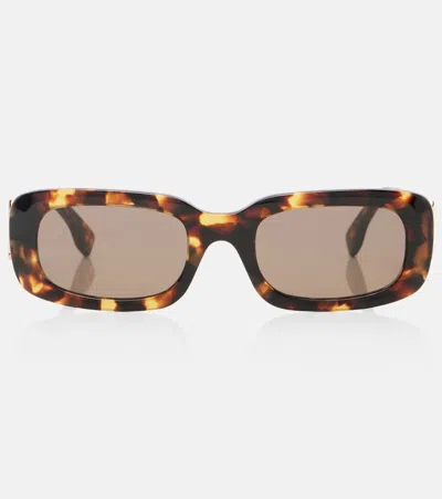Fendi Ff Diamonds Rectangular Sunglasses In Purple