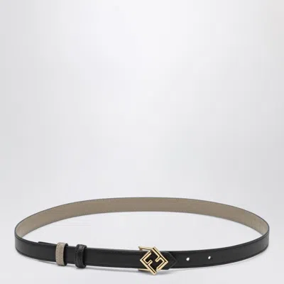 Fendi Ff Diamonds Reversible Belt Black/taupe