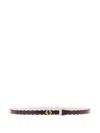 Fendi Multicolor Ff Diamonds Reversible Solid Belt In Brown