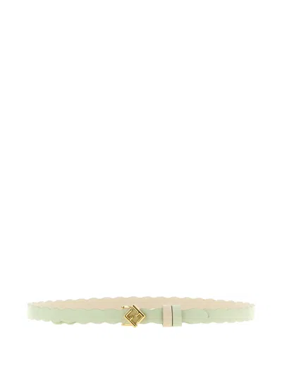 Fendi Multicolor Ff Diamonds Reversible Solid Belt In Green