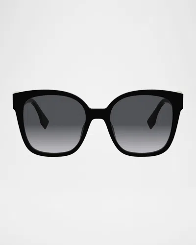 Fendi Ff Diamonds Square Acetate Sunglasses In Brown