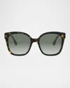 Fendi Ff Diamonds Square Havana Acetate Sunglasses In Brown