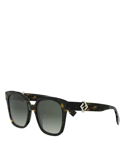 Fendi Ff Diamonds Square Sunglasses, 55mm In Purple
