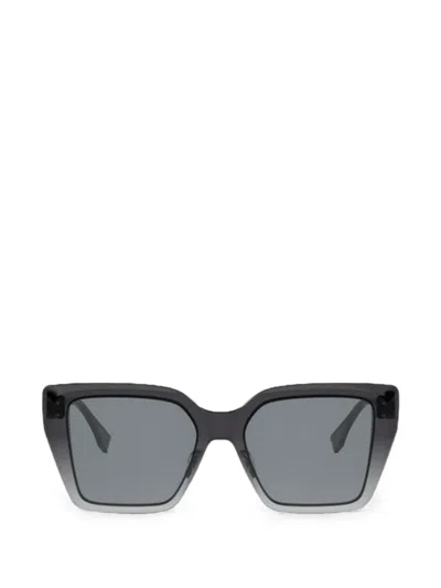 Fendi Ff Diamonds Square-frame Sunglasses In Black