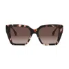 Fendi Ff Diamonds 54mm Gradient Square Sunglasses In Brown