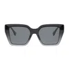 Fendi Fe40161i Ff Diamonds 20a Grigio Lucido Sfumato Sunglasses In Black