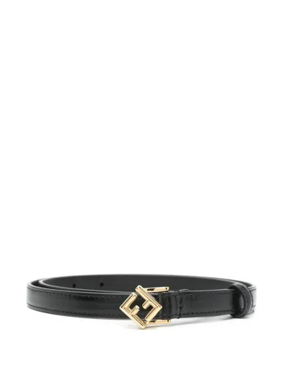 Fendi Ff Diamonds Thin Belt Accessories In Black