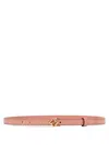 Fendi Adjustable Reversible Leather Belt With Ff Stud In Pink