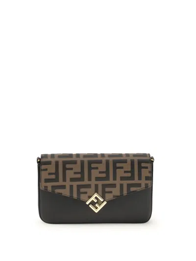 Fendi Ff Diamonds Wallet In Brown