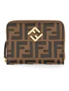 Fendi Medium Ff Diamonds Zip-around Wallet In Black