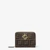 Fendi Ff Diamonds Medium Zipper Wallet In Brown
