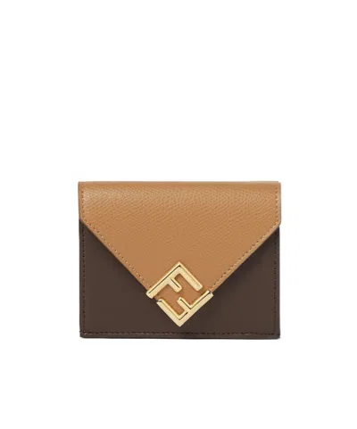 Fendi Ff Diamonds Wallet In Brown