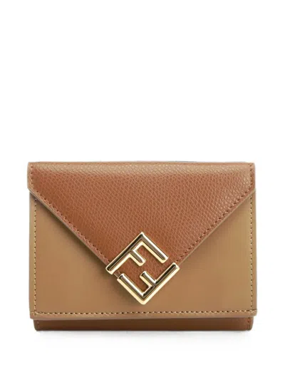 Fendi Ff Diamonds Wallet In Brown