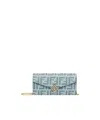 Fendi Ff Diamonds Wallet In Gray