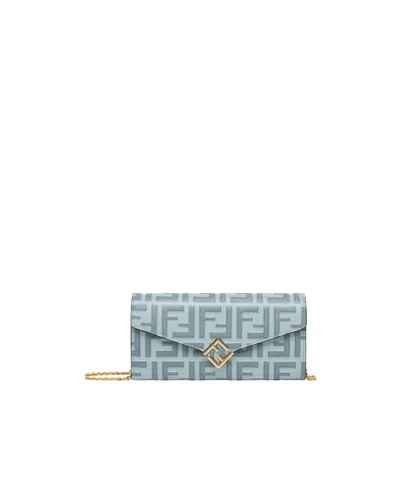 Fendi Ff Diamonds Wallet In Gray