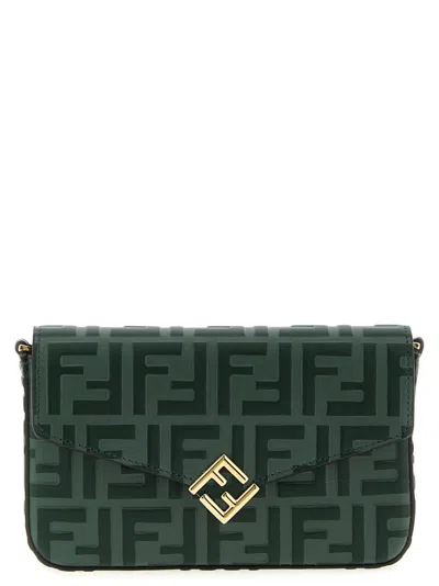 Fendi Ff Diamonds' Wallet On Chain In Black