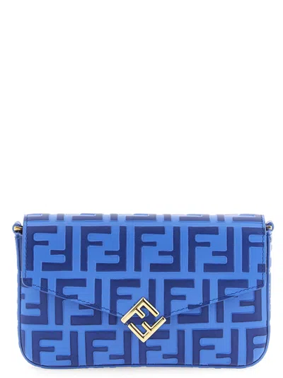 Fendi 'ff Diamonds' Wallet On Chain In Blue