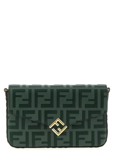 Fendi 'ff Diamonds' Wallet On Chain In Green