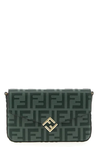 Fendi 'ff Diamonds' Wallet On Chain In Green