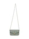Fendi Ff Diamonds Wallet On Chain In Green
