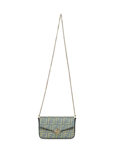 Fendi Ff Diamonds Wallet On Chain In Multi